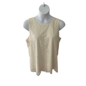 WORTHINGTON, SIZE XL, LINED, CREAM, LACE TOP, SLEEVELESS